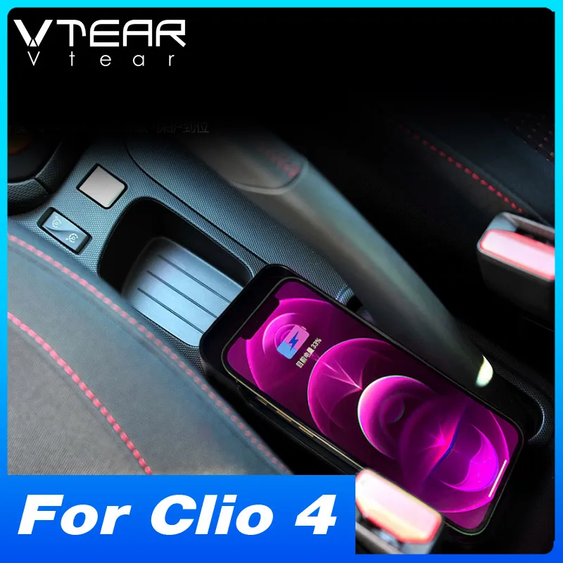 Car Qi Wireless Charger for Renault Clio 4 - 15W Fast Charge Phone