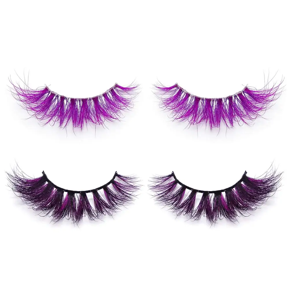 Собственный бренд оптовая продажа 100% безжалостная ручная работа Мягкие 3D норковые красочные накладные ресницы