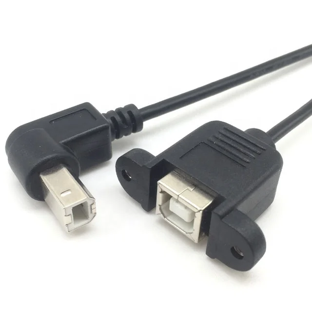 Connector and Terminal USB 2.0 Type A Male to B Male Right Angled Scanner Printer Cable Cord 1ft Black