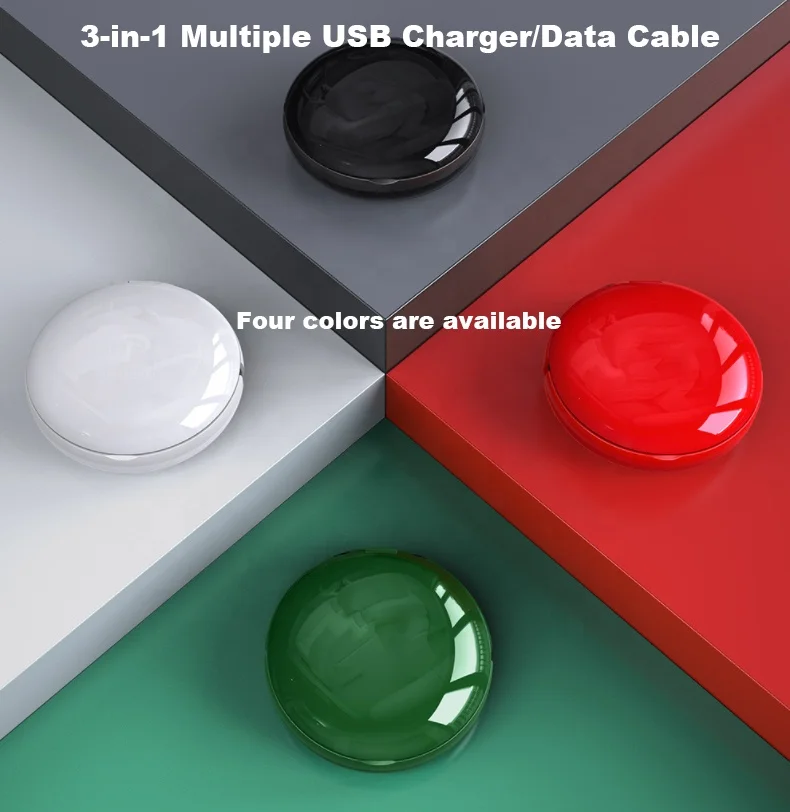 Wholesale 2024 New 3A Magnetic Charger Fast Charging 3 in 1 USB Data Type C Cable for IOS and Computer for Earphones