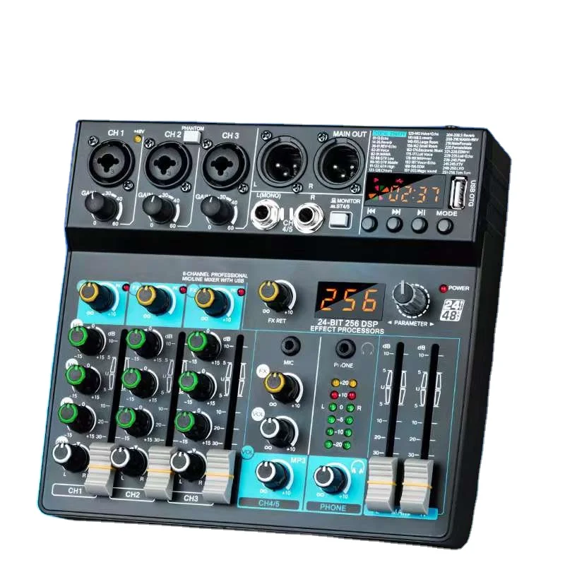 オーディオミキサー 6チャンネル DJ USB Bluetooth Amazon | BOMGE 6