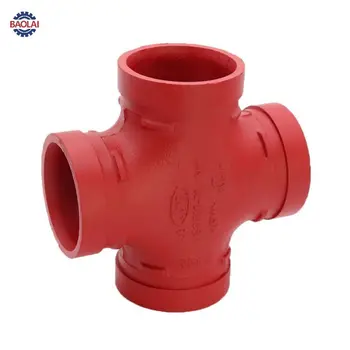 Pipe Fittings Ductile Iron Sch 40 1'' Ral3000 Grooved Crosse Fire fighting