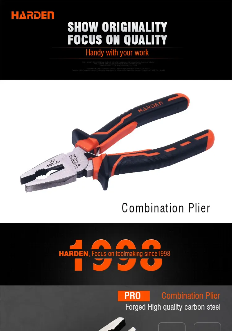 Hot sale 2cr stainless steel slip joint combination plier