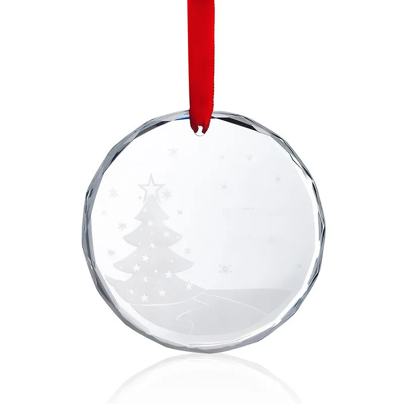 product wholesale promotion custom engraving clear christmas tree decoration glass sheet hanging glass christmas tree ornaments-7