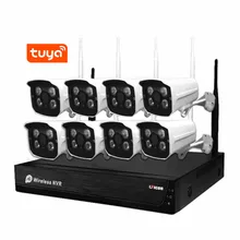 CCTV Security System Wireless IP Camera NVR TUYA Wifi NVR Kit H.265 Smart Home 2MP 5MP 4CH 8CH Outdoor 1 SATA Unicon Vision CMOS