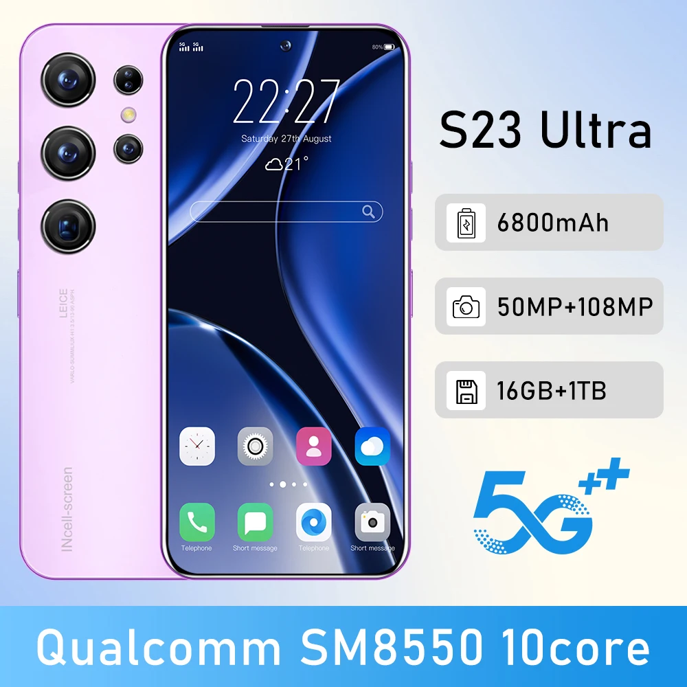 Intelligent Detection Import Mobile Phones From China Chinese Very Small Size Smart Mobile Phone for S23 Ultra 16Gb+1Tb