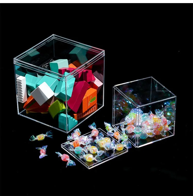 Square Transparent Box Ps Hard Plastic Food Packaging Candy Box Acrylic