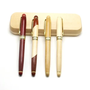 Custom Logo Design Business Eco Friendly Bamboo Wooden Color Ball Ballpoint Pen With Box