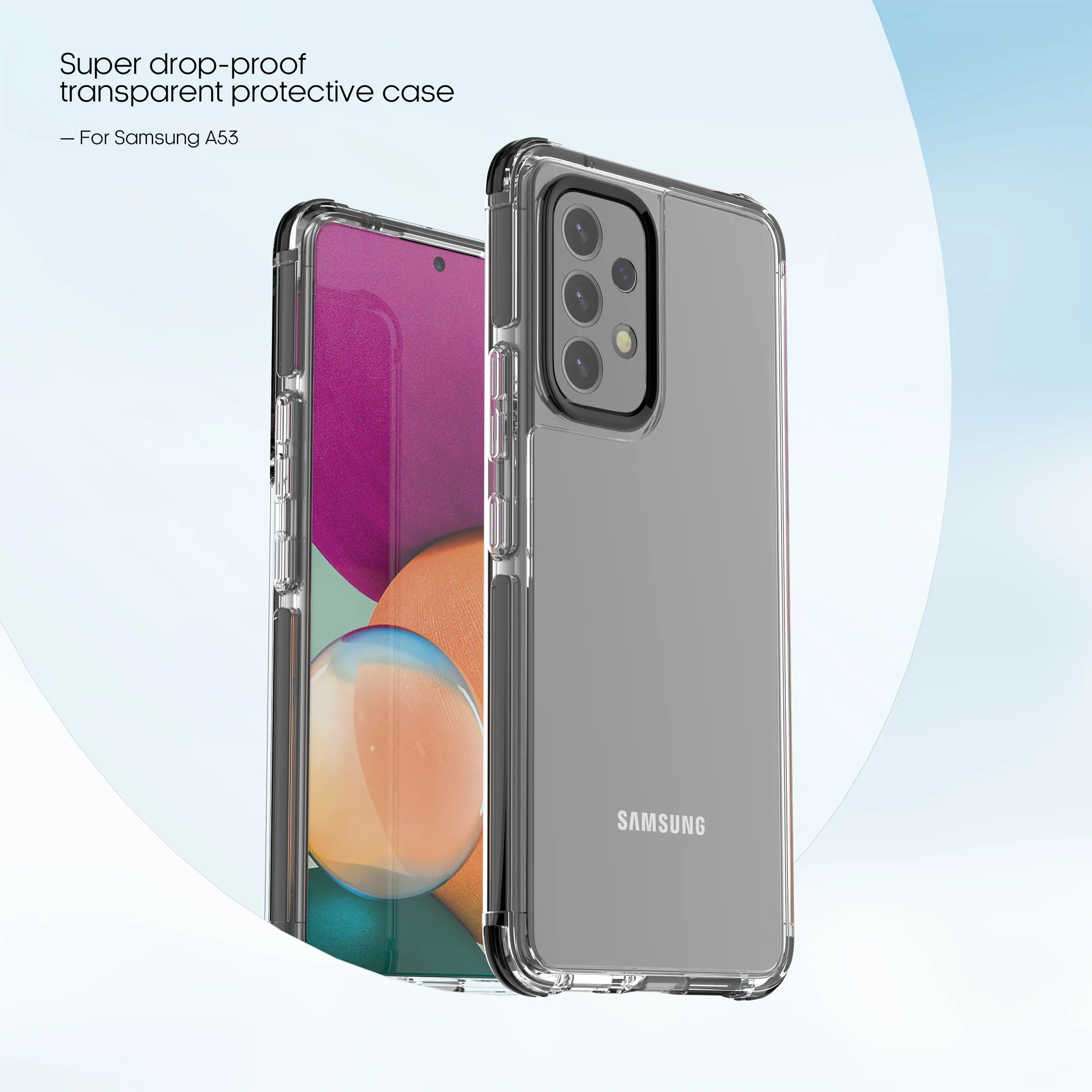 Custom Manufacturer Anti-scratch Transparent Soft TPU+TPE+PC 3in1 Clear Phone Case for Samsung for Galaxy A73 A53 5G Mobile Phon