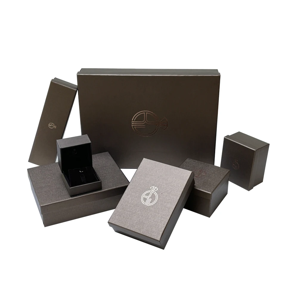 Luxury custom logo wholesale jewelry velvet earrings necklace bracelet packaging box leather small large ring jewelry box