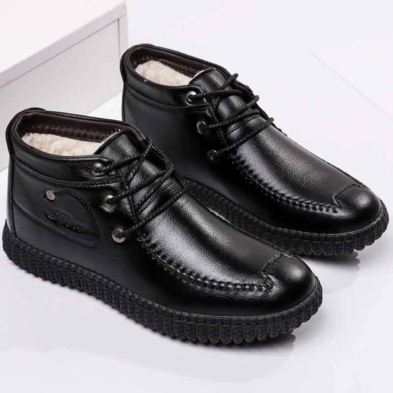Высококачественные мужские зимние классические мужские кожаные туфли на шнуровке коричневого цвета для мужчин