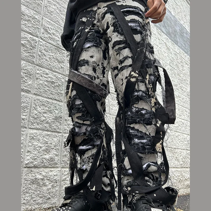 DiZNEW oversized overalls Camouflage men's jeans Hip Hop Print baggy denim jeans are men's baggy casual pocket pants supplier