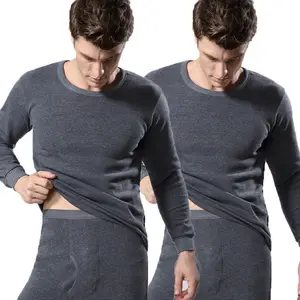 Men's Thermal Underwear Plus Fleece Thickening Winter Fashion Slim Long Johns Round Neck Suit