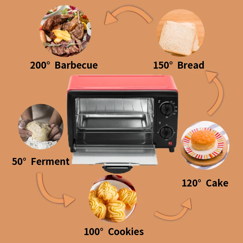 Electric Oven Household Multi Function Mini Oven 12L Pizza Electric Kitchen Oven 220V