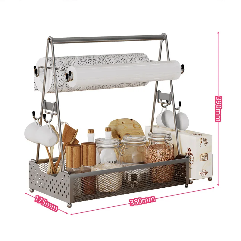 2 Tier Kitchen Seasoning Storage Rack Camping Bbq Portable Multi