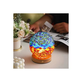 China Wholesale USB Charging Touch Three Tone Lighting Night Light Mosaic Decorative Lamp Turkish Lamp Mediterranean Night Light