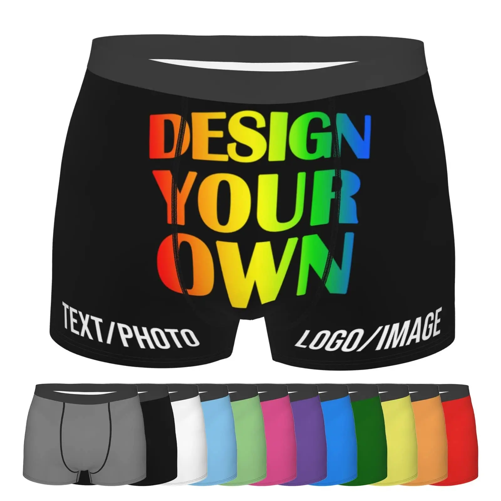 Wholesale High Quality Custom Underwear Men With logo Personalized Picture Funny Design Printed Boxer Briefs Shorts De Hombre