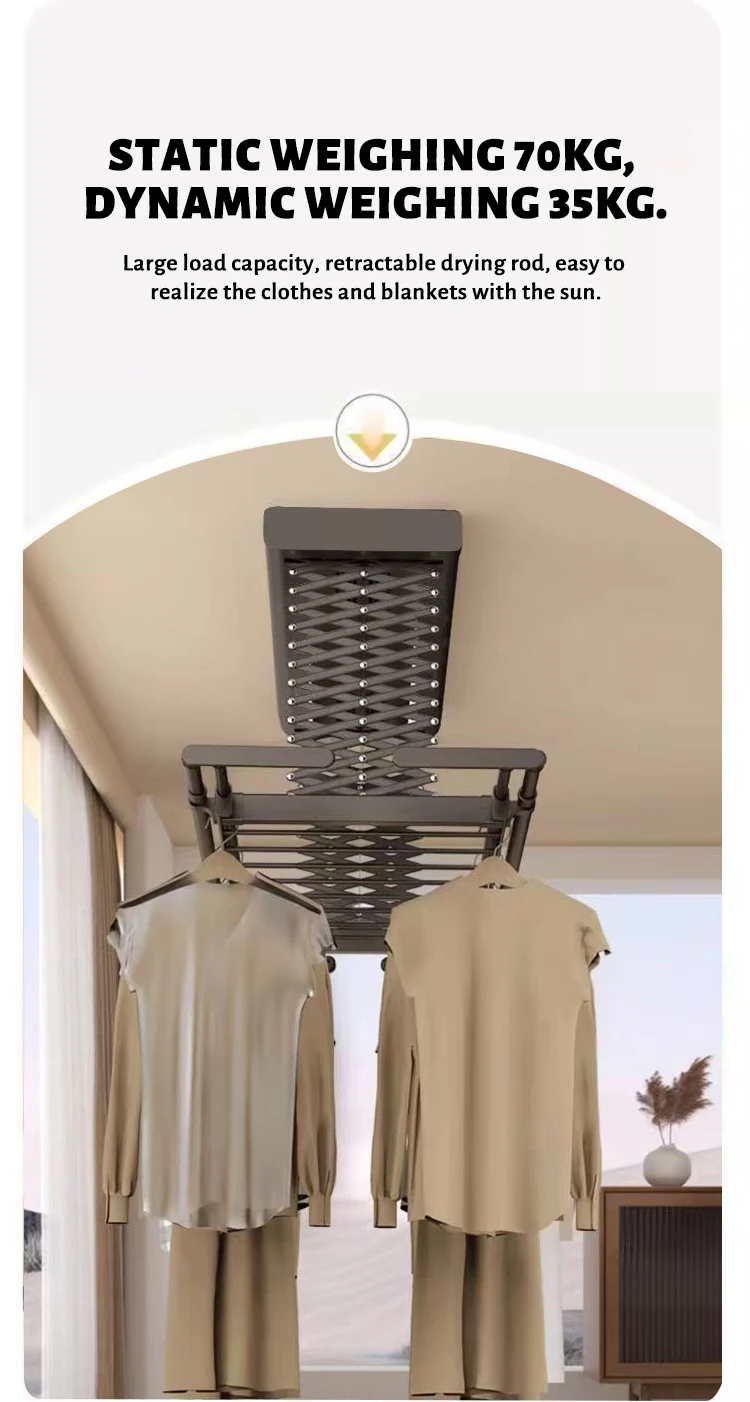 Wall Mounted Electric Drying Rack Carbon Steel Clothes Drying Rack With ...