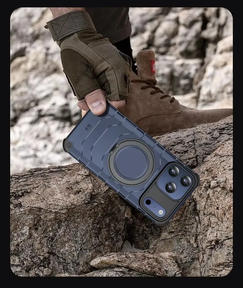 product for iphone 17 pro max case with rotating metal kickstand military grade drop proof  anti fingerprint protective cover-7