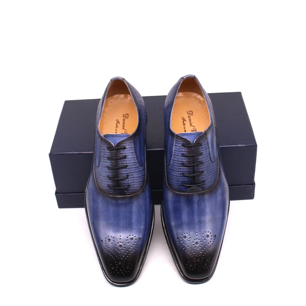 chinese dress ladies Men Blue Color Leather Shoes, Blue Formal Shoes, Leather Moccasins – Rebels  Market main image 0