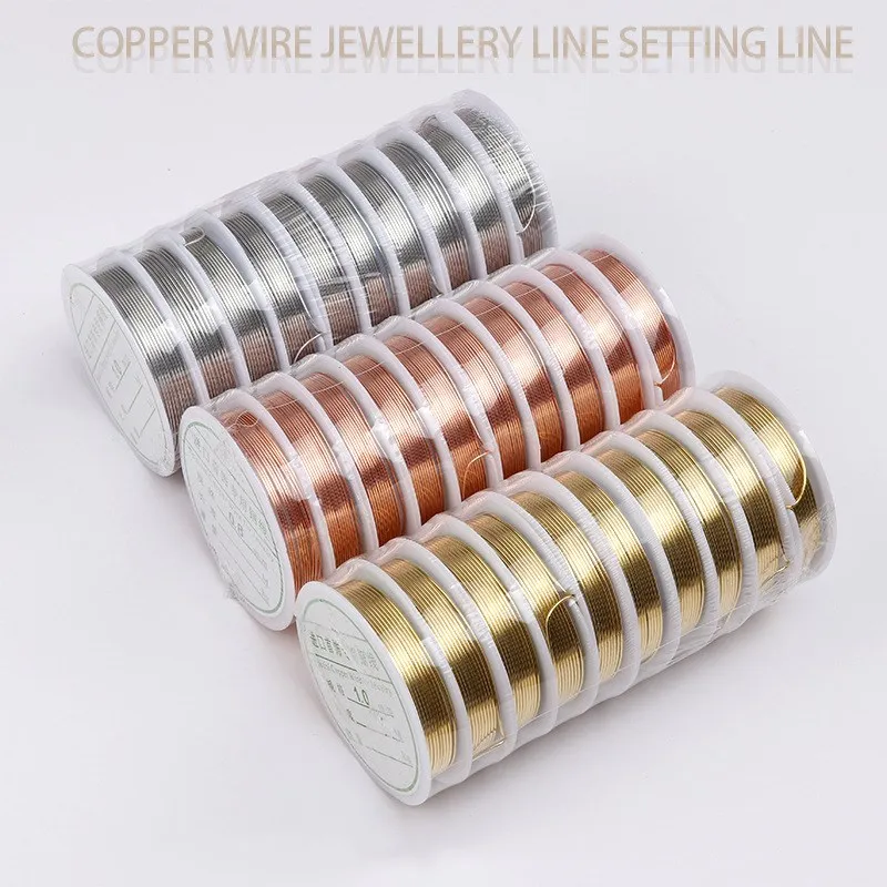 0.2-1mm Gold Color Copper Wire Bracelet Necklace DIY Colorfast Beading Wire  Jewelry Cord String for Craft Making Supplies