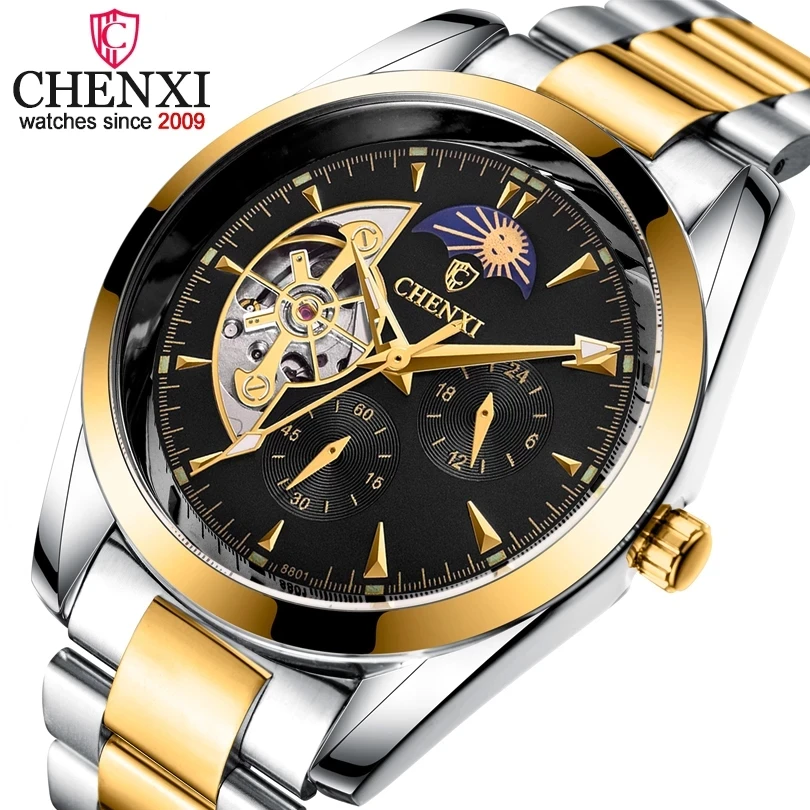 CHENXI 8801 Slim Business Watch for Men - Luminous Mechanical