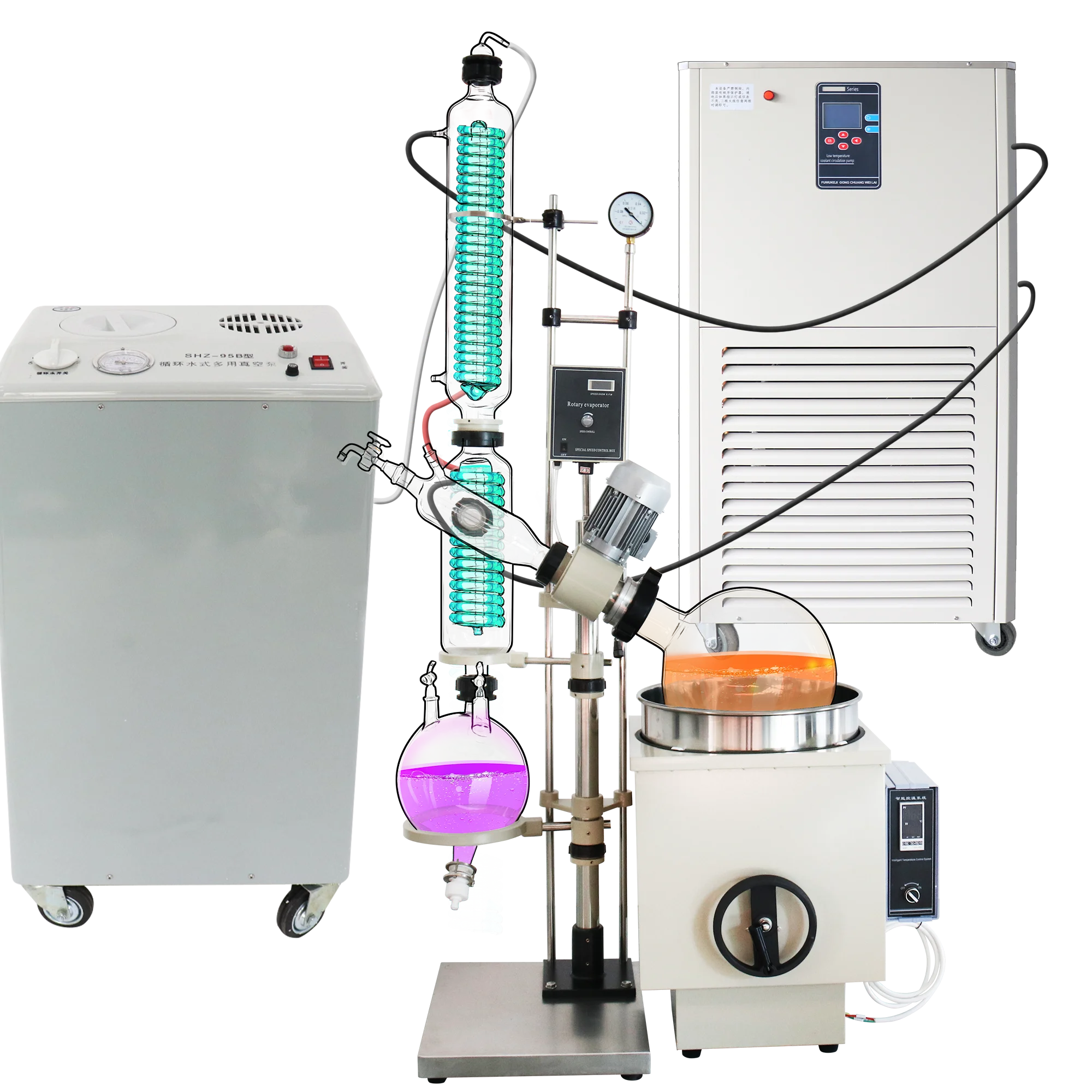 Pilot Scale Lab Rotovap Roto Vape 20L Industrial Rotary Evaporator Kit with Electric Motor Price Competitive Distillation System