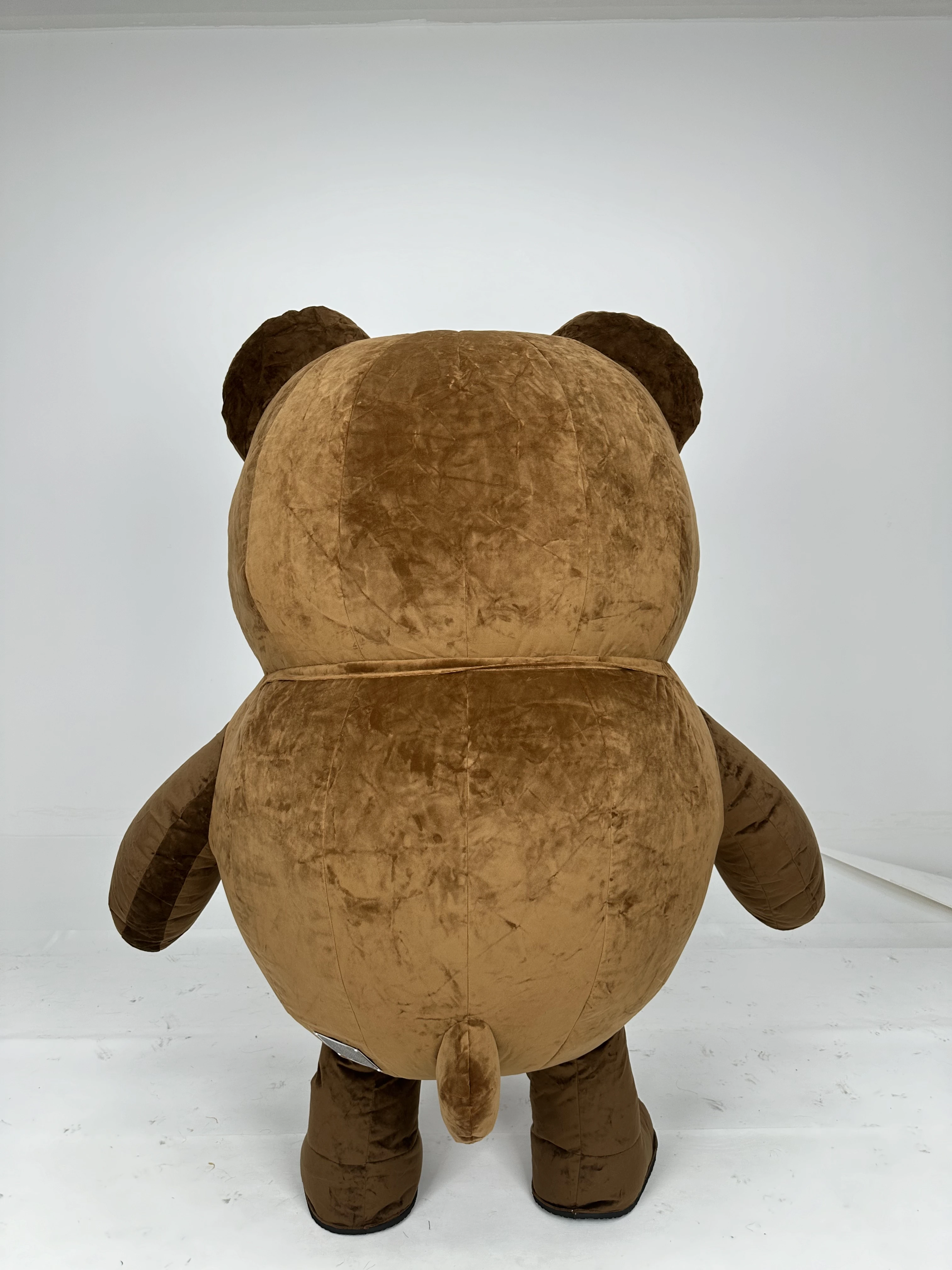 Inflatable Brown Bear Costume for Adults Cute Plush Mascot Fursuit for Halloween Christmas Parties Cosplay