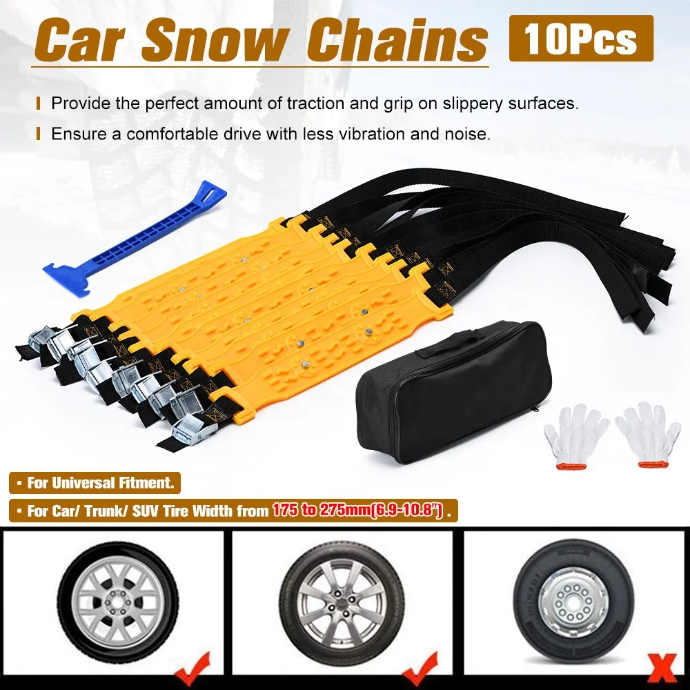 10 Pcs Schnee Reifen Kette für Auto Truck SUV Anti-rutsch Notfall