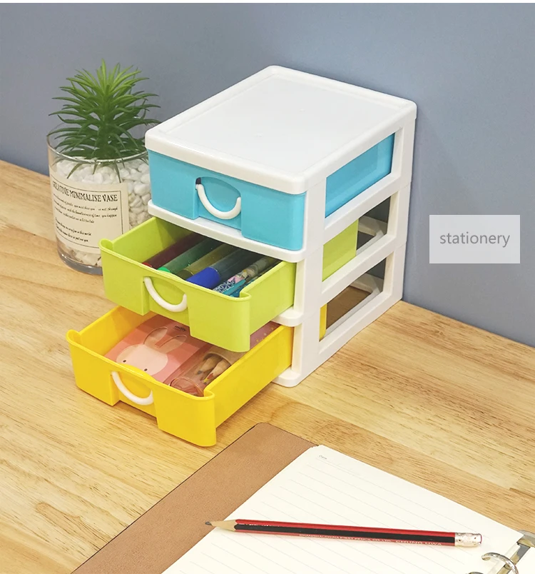 ITEM NO.3203 Factory 2/3/4/5 layers Plastic Desktop Multi-layer Stationery Storage Box Drawer Type Desktop Organizer manufacture