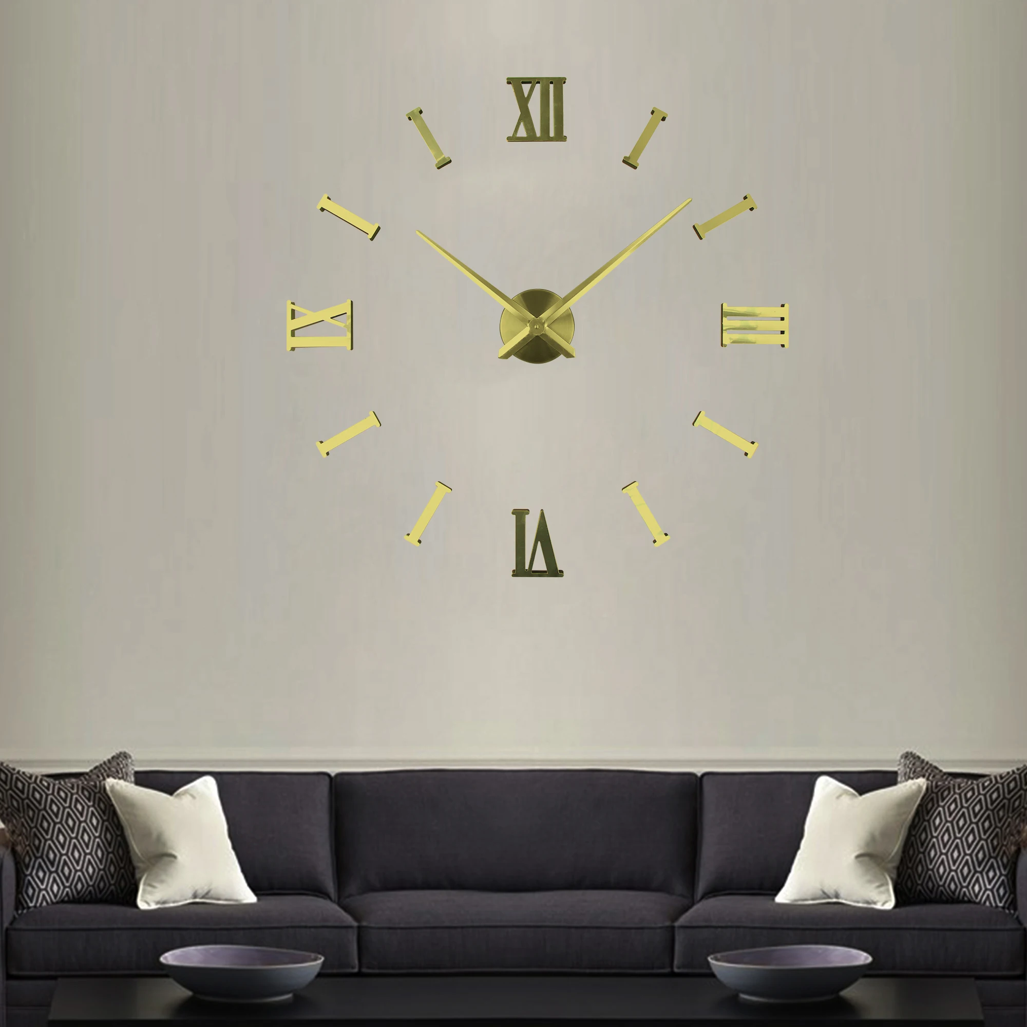 Metalate Sticker Frameless Digital 3d Diy Mounted Wall Art Clock