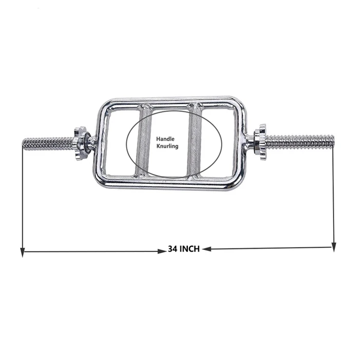 34 Inch Standard Threaded Solid Chrome Tricep Bar