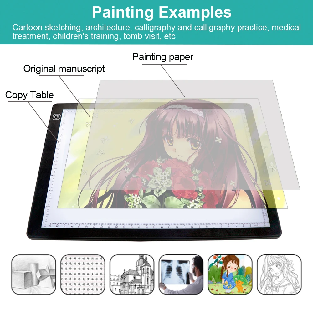 Лидер продаж A4 Светодиодная панель для цифрового планшета трассировочный световой короб магнитная светодиодная копировальная доска алмазного