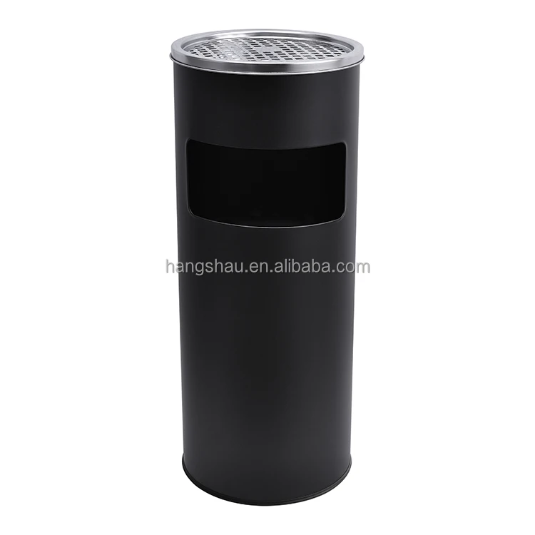 Round Ashtray Trash Bin Outdoor Trash Can With Ashtray Hotel Lobby
