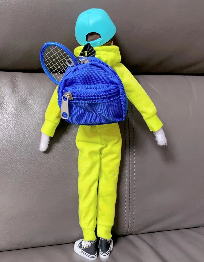 High Quality 1/6 Scale 11.5 Inch Baby Doll Christmas Elf Backpack Bag Colorful Model Toy for 11-12 Inch Dolls