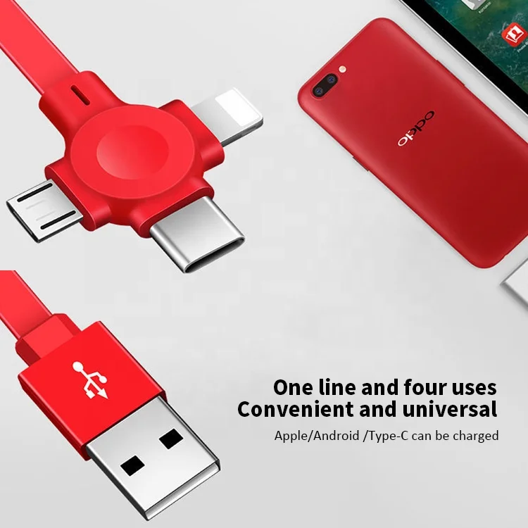 2 In 1 Phone Holder Type C Micro Usb Port Charge Multi Usb Oneway Retractable Charger Fast