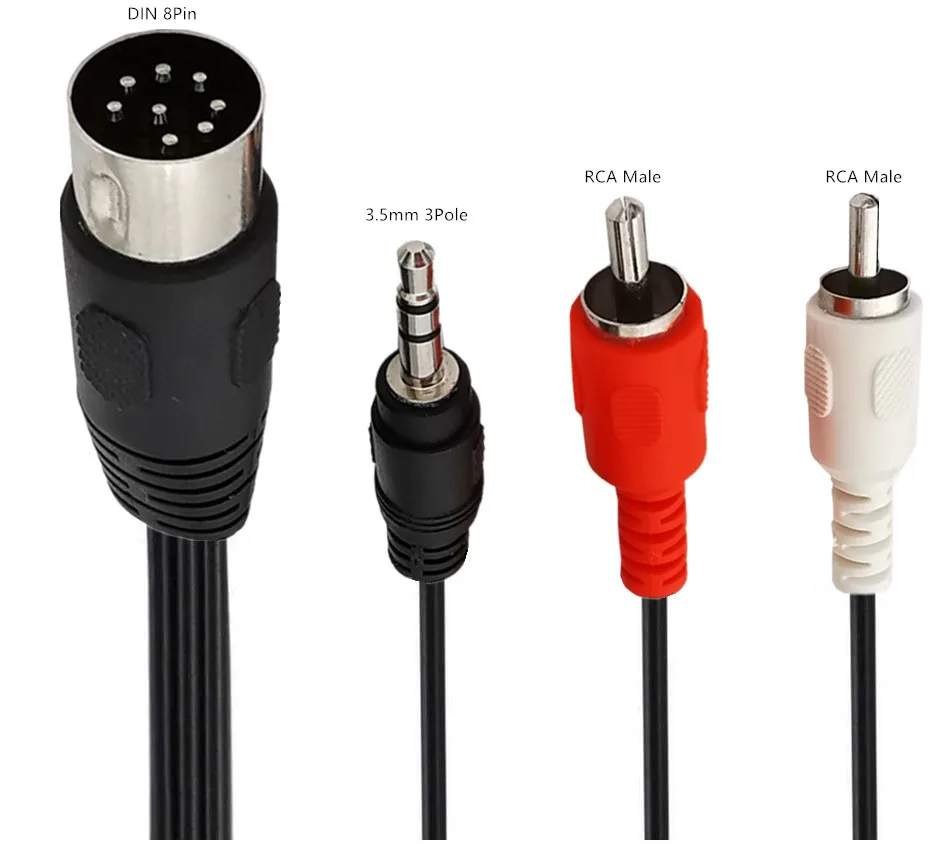 レシーバーまたはCDプレーヤーとサブウーファー用の8ピンDIN/RCA