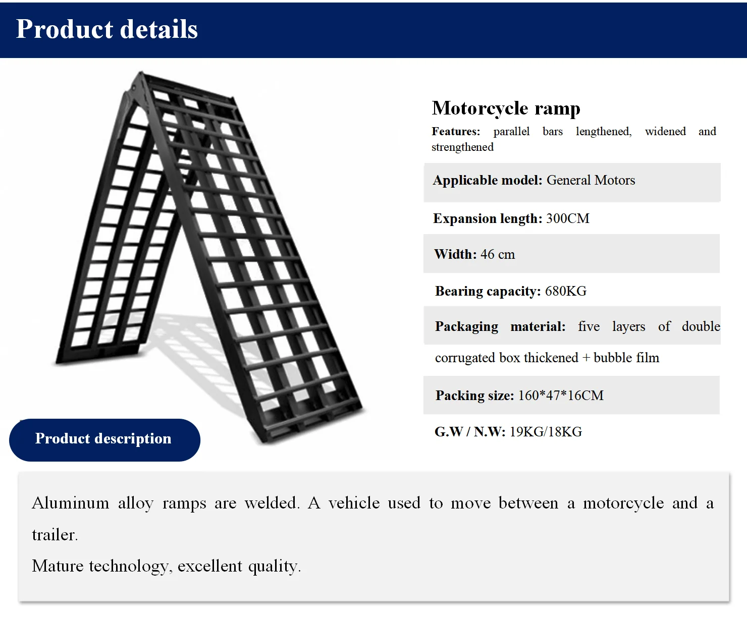 product high quality atv ramp loading ramp for motor aluminum alloy car unloading heavy duty motorcycle ramp-12