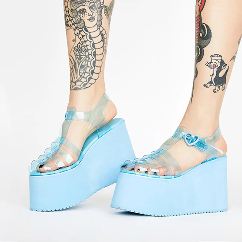 Xinzirain Custom Large Size Ankle Strap Wedge Sandals for Women