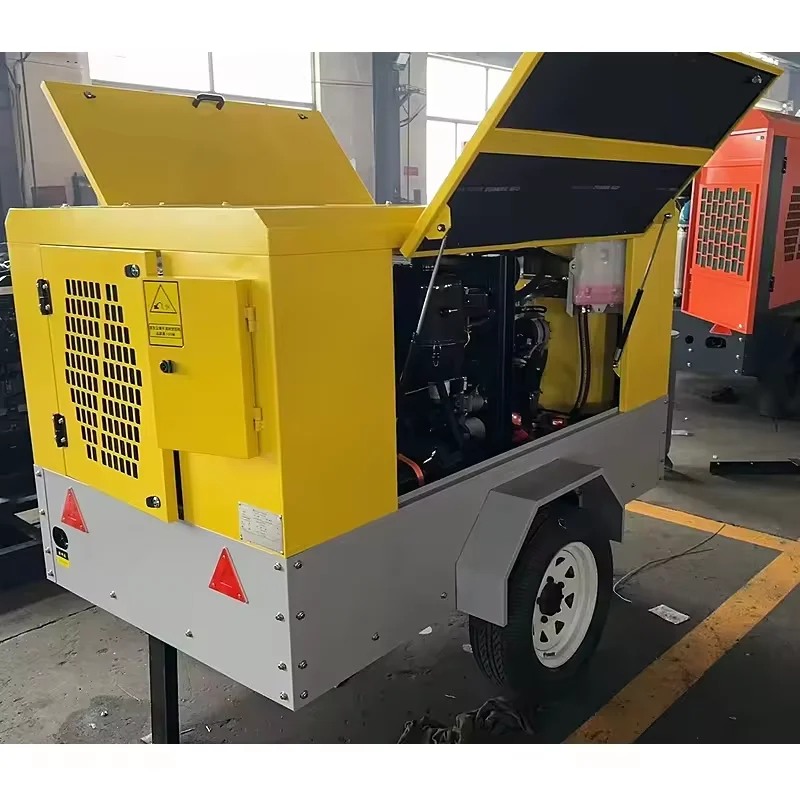 Portable Diesel Energy Rotary 185 CFM  Screw Air Compressor for Construction and Mining