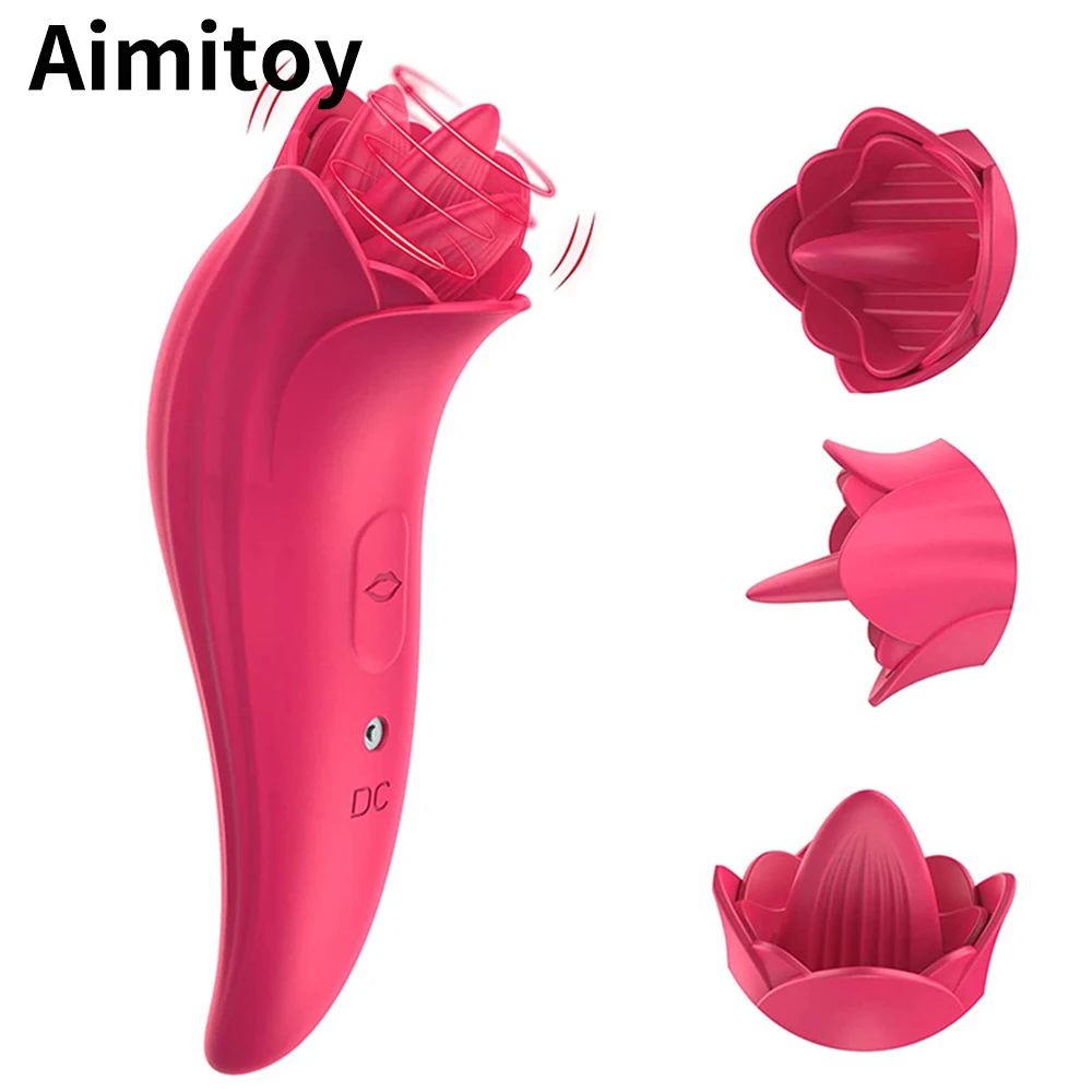 Aimitoy Amzone Hot Tongue Rose Vibrator - Licking Clitoris