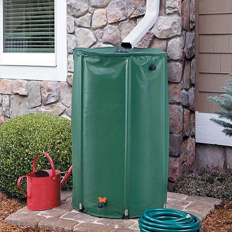 EVEAGE 100 gal. Collapsible Rain Barrel, Garden Water Storage Tank, Portable Folding Rainwater Collector, Green