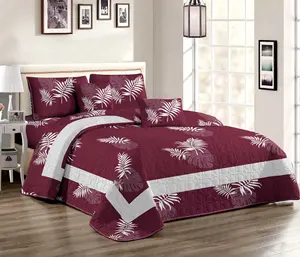 Italian American Style Quilted Bedspreads Microfiber Floral Pattern for Home Use
