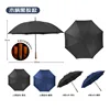 27-inch 8-ribbed all-fiber pongee umbrella with wooden handle