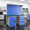 ESD Safe Workbench Table with Pegboard Locker and 5 Drawers