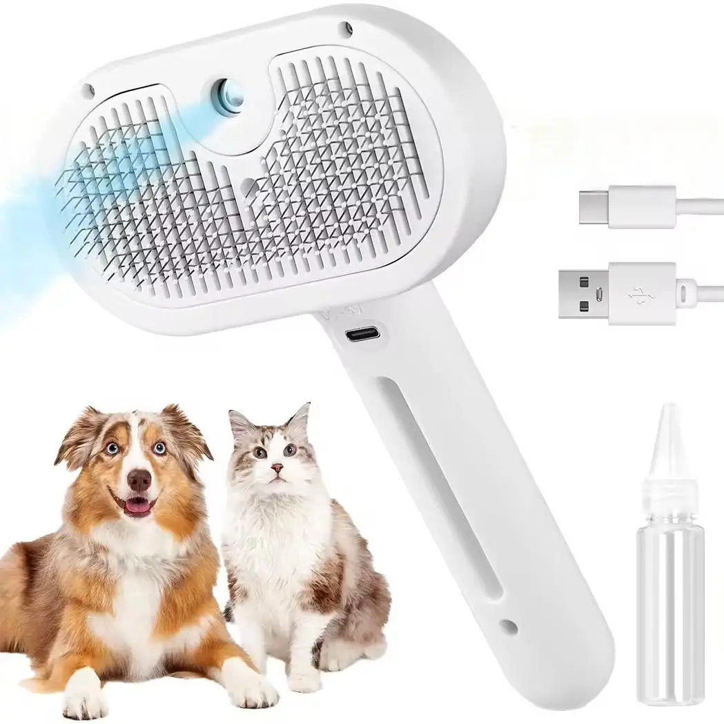 Eco-Friendly Self-Cleaning Pet Hair Removal Comb Steamy Brush Cat Brush for Shedding Cats