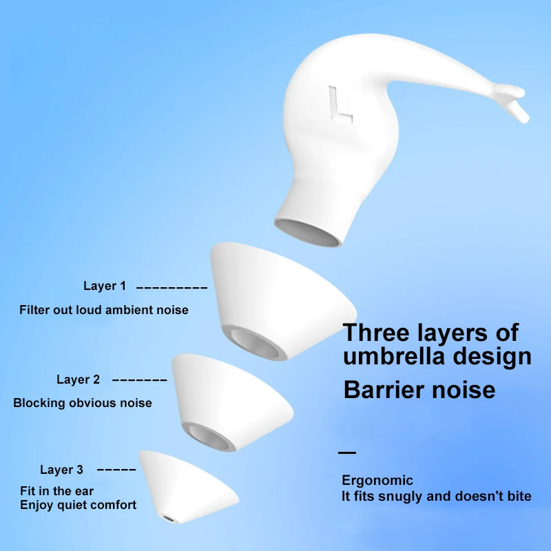 Reusable Noise Reduction Ear Plugs Water Proof Silicone Earplugs for Summer Swimming, Showering, Surfing, Water Sports