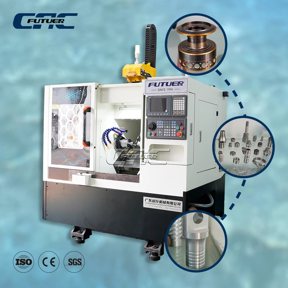 CNC Lathe Heavy Duty Slant Bed Machine with Double Spindle High Torque Motor and Full Safety Enclosure for Precision Work