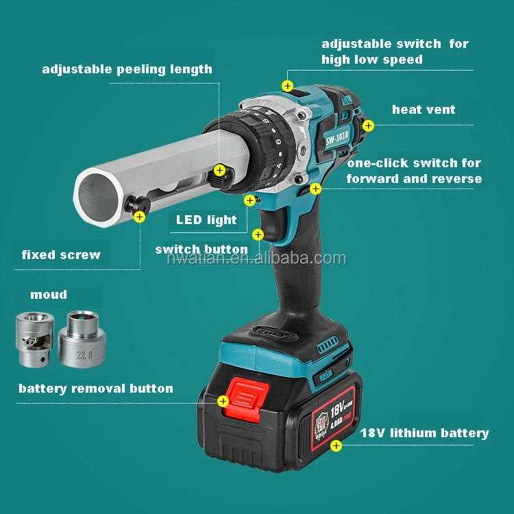 Rechargeable Electric Driven Cable Peeler Tool with Lithium Battery