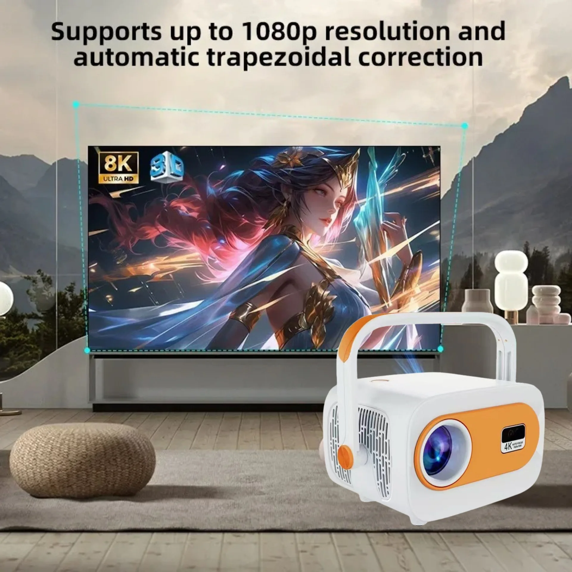 JY325 Portable Projector 720P HD 200 ANSI & Android 11.0